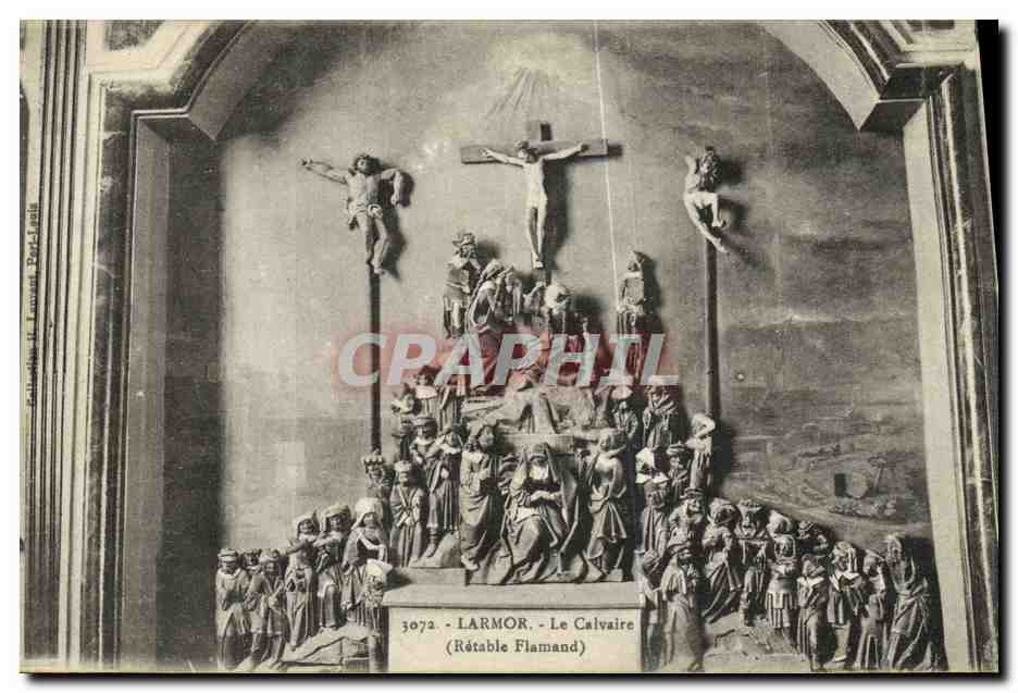CPA Larmor Le Calvaire Retable flamand