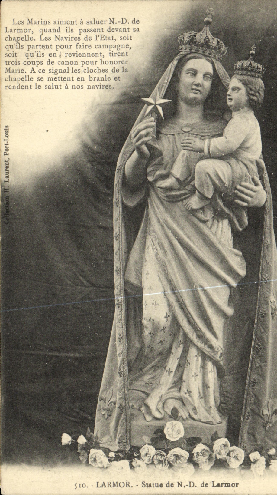 Statue de N.-D. de Larmor — Larmor — Éditeur H. Laurent, n° 510