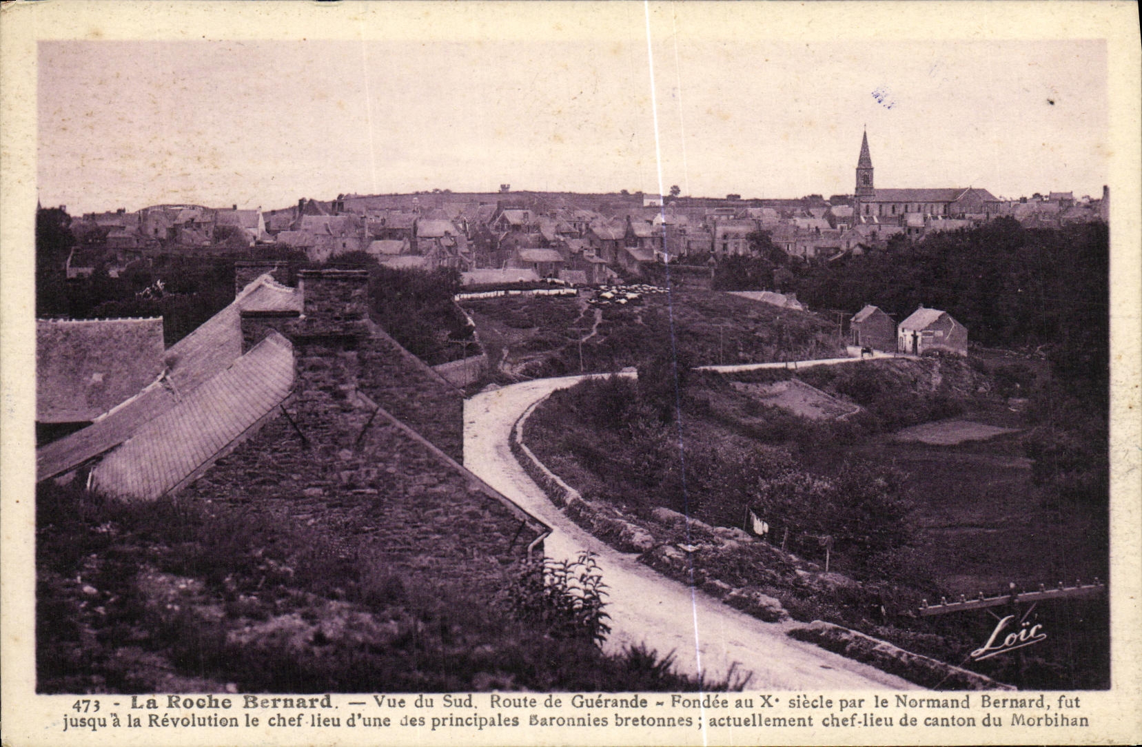 CPA La Roche Bernard Vue du Sud Route de Guerande 