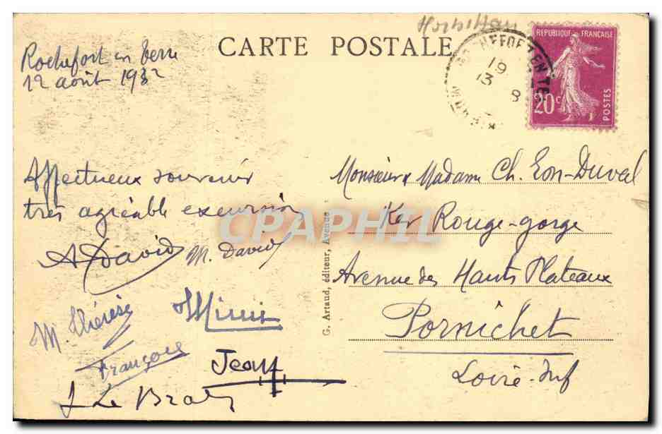 Rochefort-en-Terre (Morbihan) — Ancienne Hôtellerie du Château — G. Arraud, éditeur, n°64 — Rückseite
