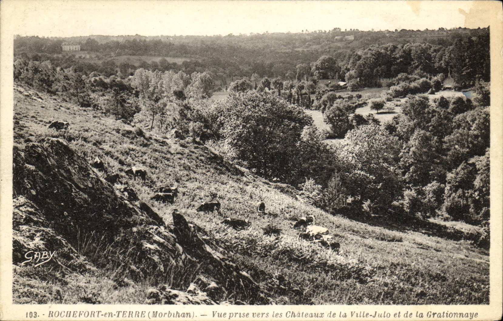 ROCHEFORT-en-TERRE (Morbihan) — Vue prise vers les Châteaux de la Ville-Julo et de la Grationnaye — G. A. Gaby, n°103