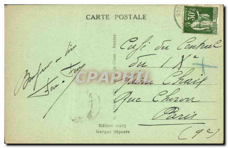 ROCHEFORT-en-TERRE (Morbihan) — Vue prise vers les Châteaux de la Ville-Julo et de la Grationnaye — G. A. Gaby, n°103 — Verso