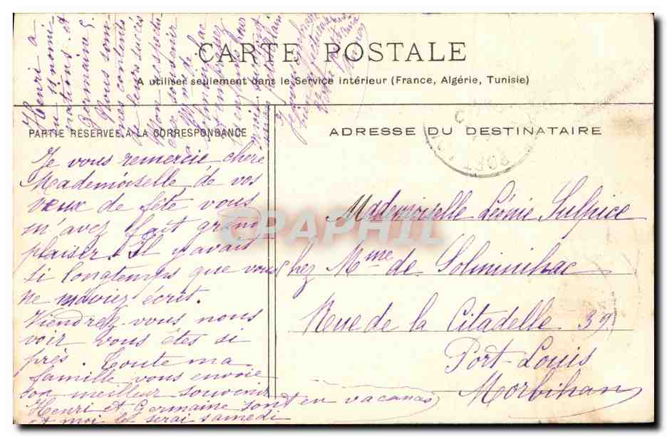 Belle-Île-en-Mer — Pyramides de Port-Coton — Collection Pettyean — Verso