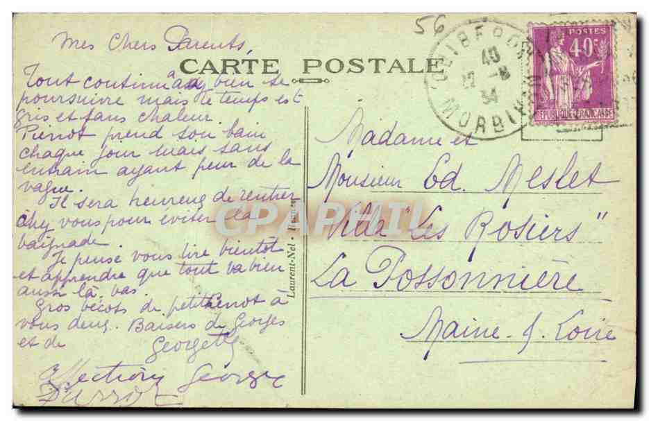 Belle-Île-en-Mer - Bangor — Le Port de Donnant — CPAPHIL n°2269 — Verso