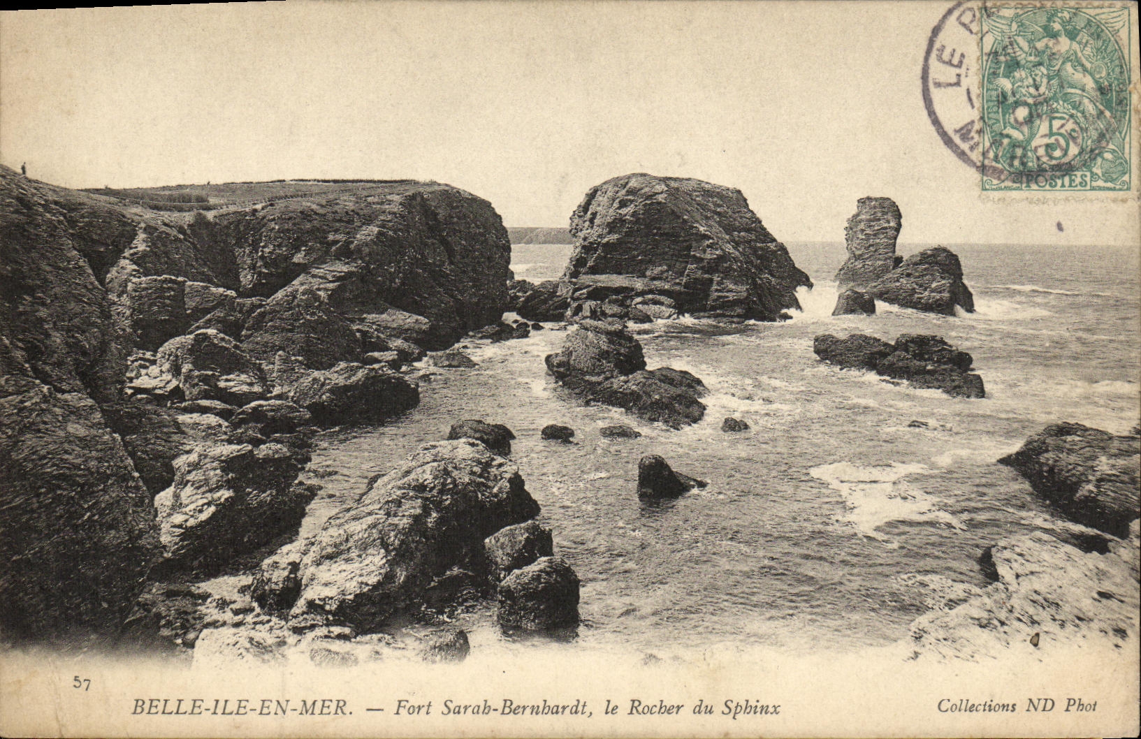 Belle-Île-en-Mer — Fort Sarab-Bernbardt, le Rocher du Sphinx — Collections ND Phot