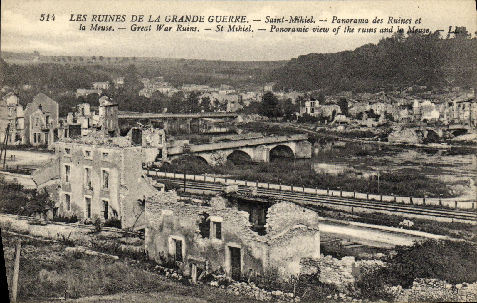 Saint-Mihiel — Panorama des Ruines et la Meuse — Lévy Frères