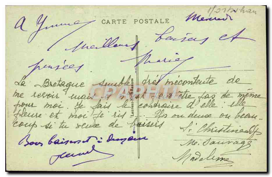 CPA Lorient Le Bassin de Commerce Bateaux — Rückseite