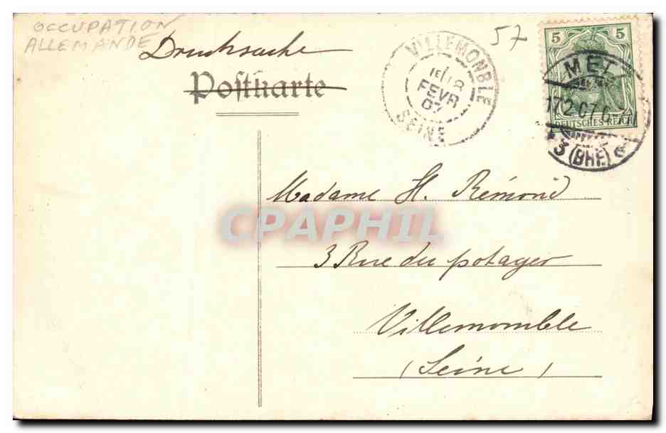 Metz — La nouvelle Fontaine d’l’Esplanade — devant le Friedrich Carl-Denkmal, 18946 — Rückseite