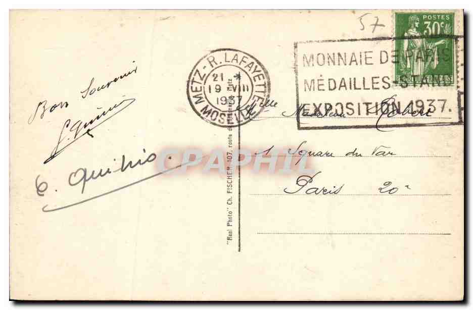 Metz — La nouvelle Église Protestante — Éditeur C.A.A. n°46 — Rückseite