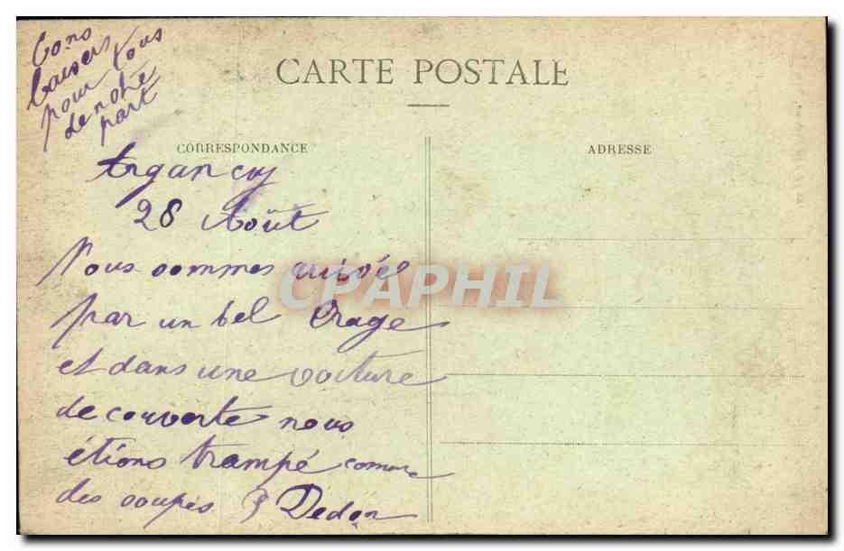 CPA Metz Avenue Marechal Foch — Verso