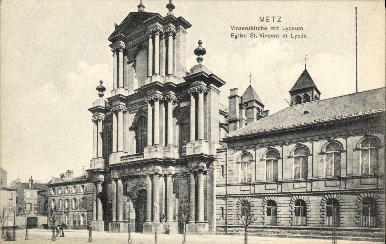 Église Saint-Vincent et Lycée à Metz — Éditeur Fetsch, Strasbourg, n° 08 67261