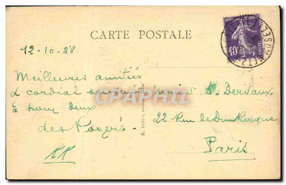CPA Hotel Renaissance Bonne Presse En Fournirue Metz  — Rückseite