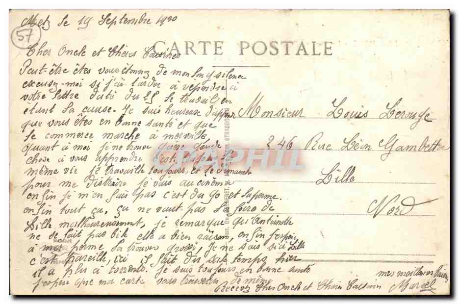 CPA Metz Le Moyen Pont et l Eglise Reformee Militaria — Rückseite