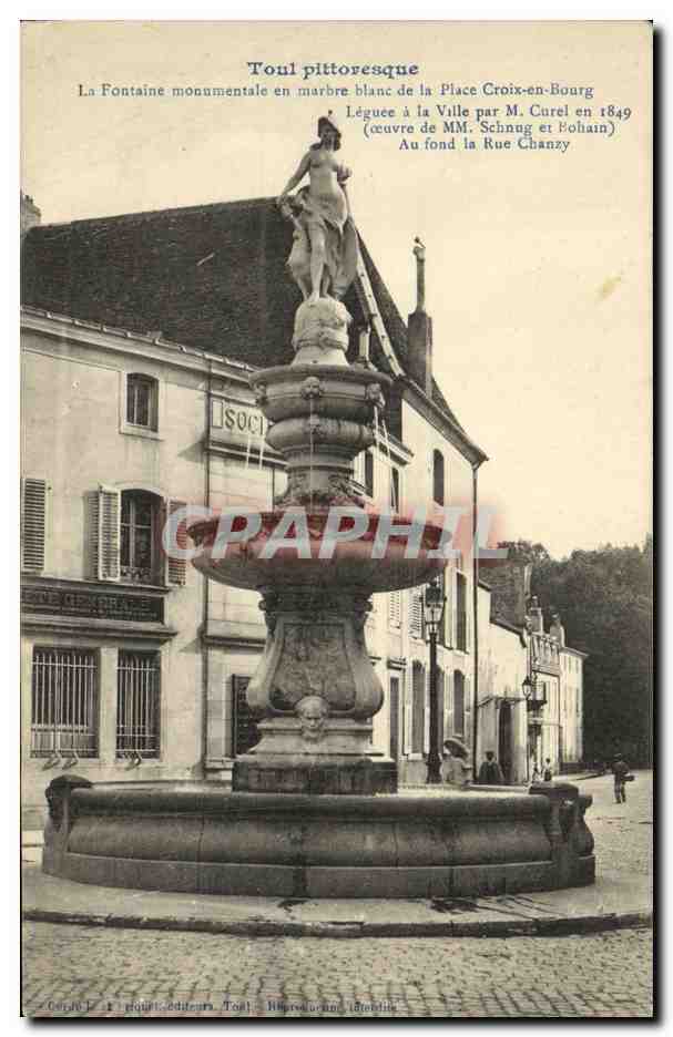 Toul pittoresque — La Fontaine monumentale en marbre blanc de la Place Croix-en-Bourg — Éditeur : G. L. P. Éditeurs, Toul