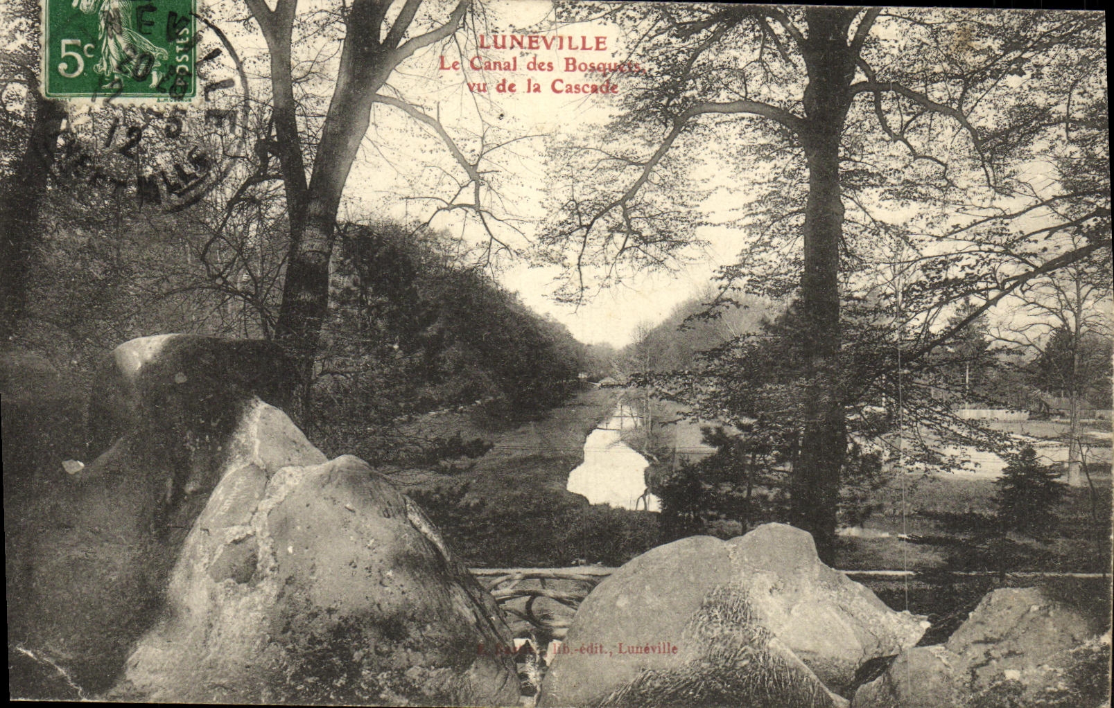 Lunéville — Il Canale dei Bosquetto visto dalla Cascata — Lihé-édit, Lunéville