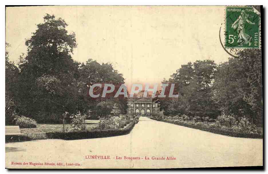 Lunéville - Les Bosquets - La Grande Allée — Maison des Magasins Réunis, édit., Lunéville