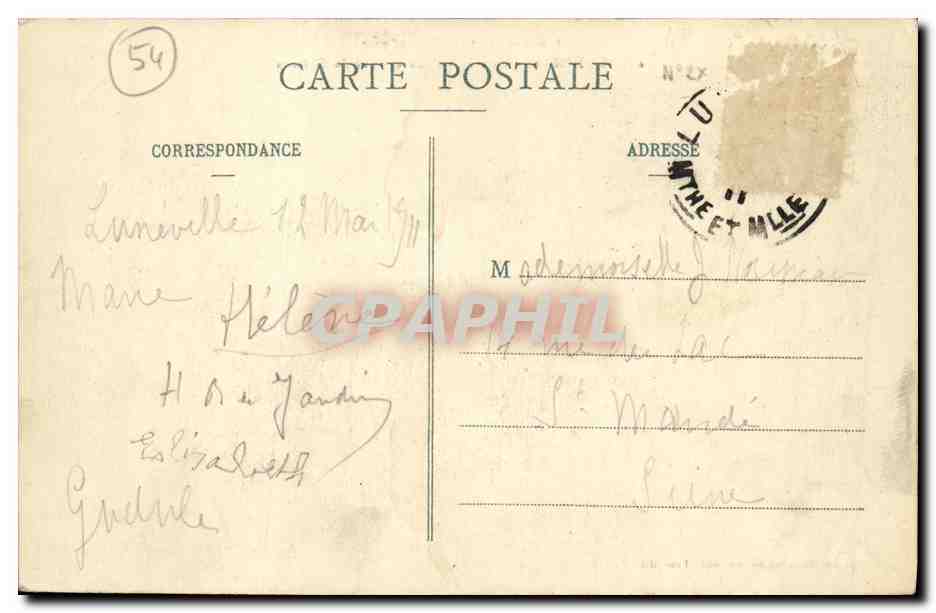 Lunéville - Caserne - Place et Cour du Château — La Lorraine Illustrée, n°6, édit. Maison des Magasins Réunis — Rückseite