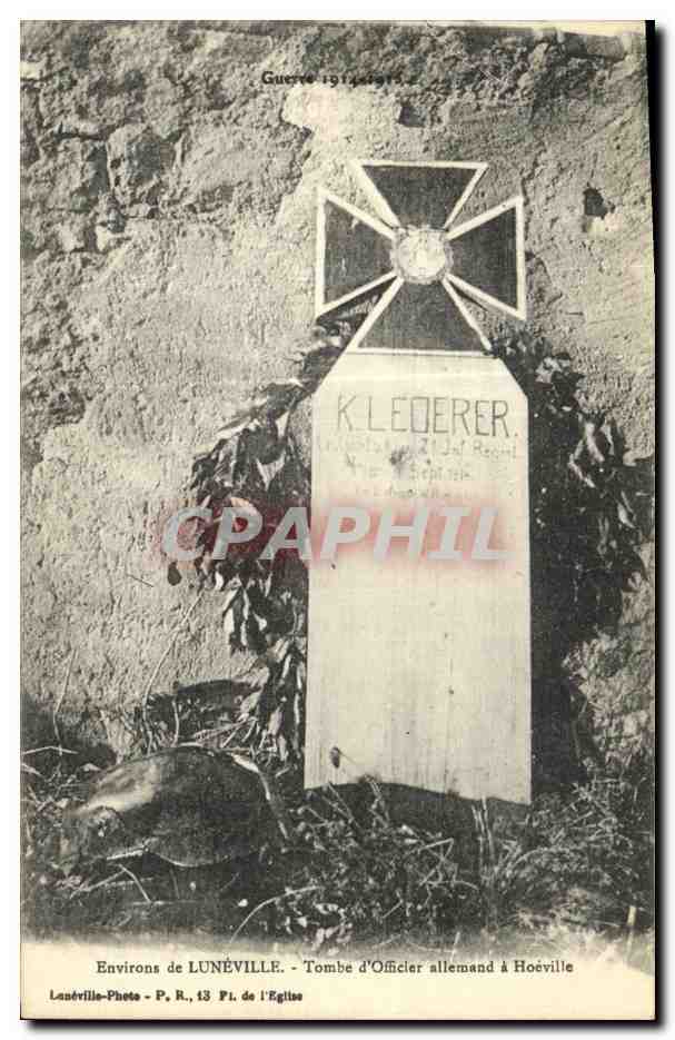 Tombe d'officier allemand à Hoéville — Environs de LUNÉVILLE — P. R. de l'Église, n°13