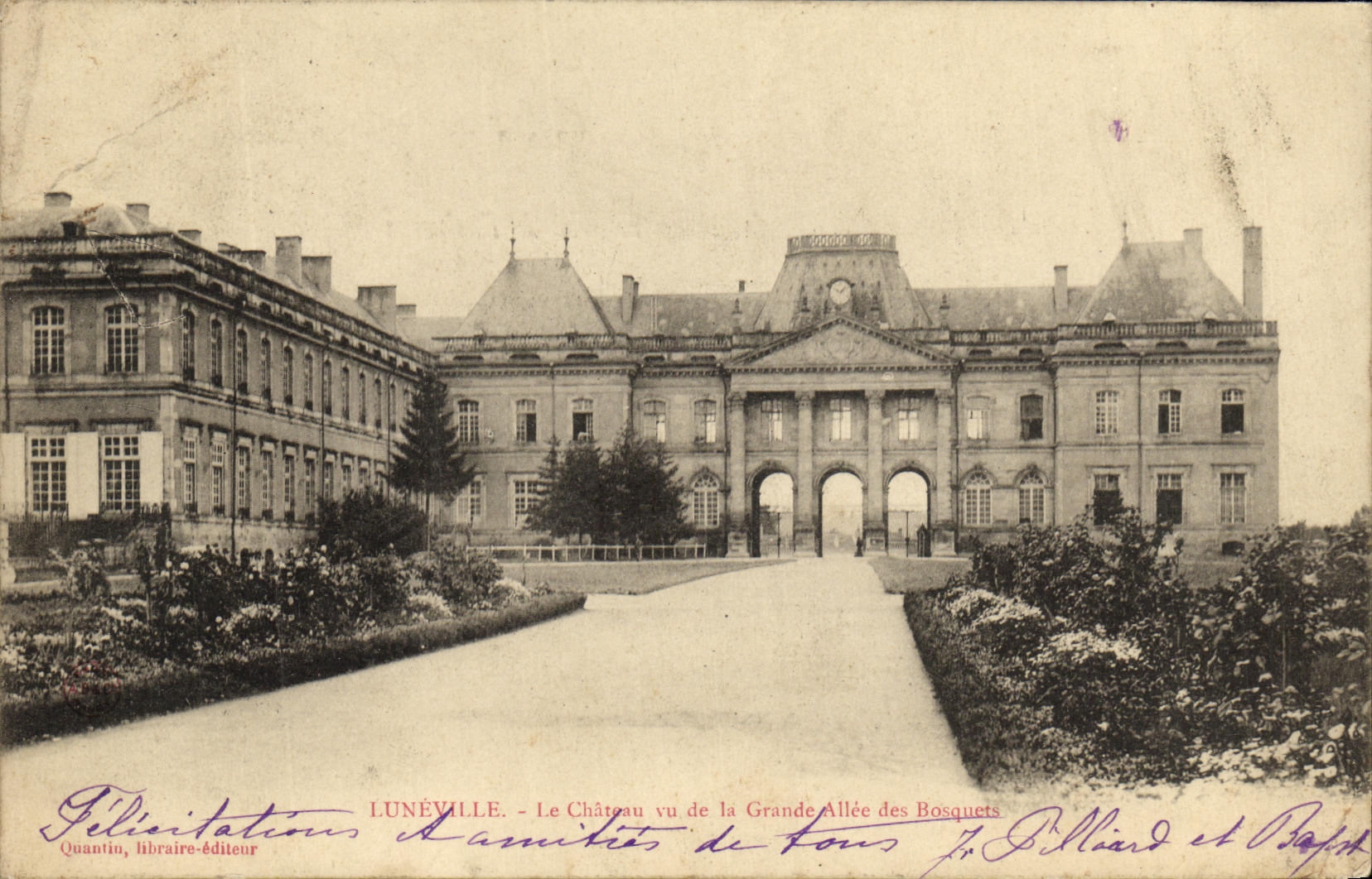 Lunéville - Le Château vu de la Grande Allée des Bosquets — Quantin, libraire-éditeur
