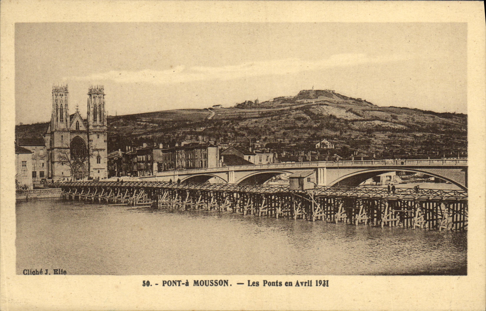 Pont-à-Mousson — Les Ponts en Avril 1931 — Cliché J. Elie