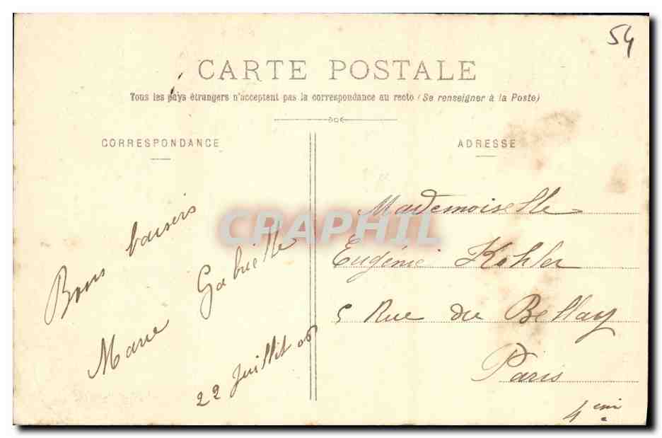 CPA Pont a Mousson Place Duroc — Rückseite
