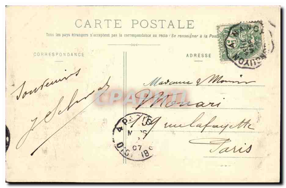 Pont-a-Mousson - Hôtel de Ville — éditeur Pellé-Manjou, série 71 — Rückseite