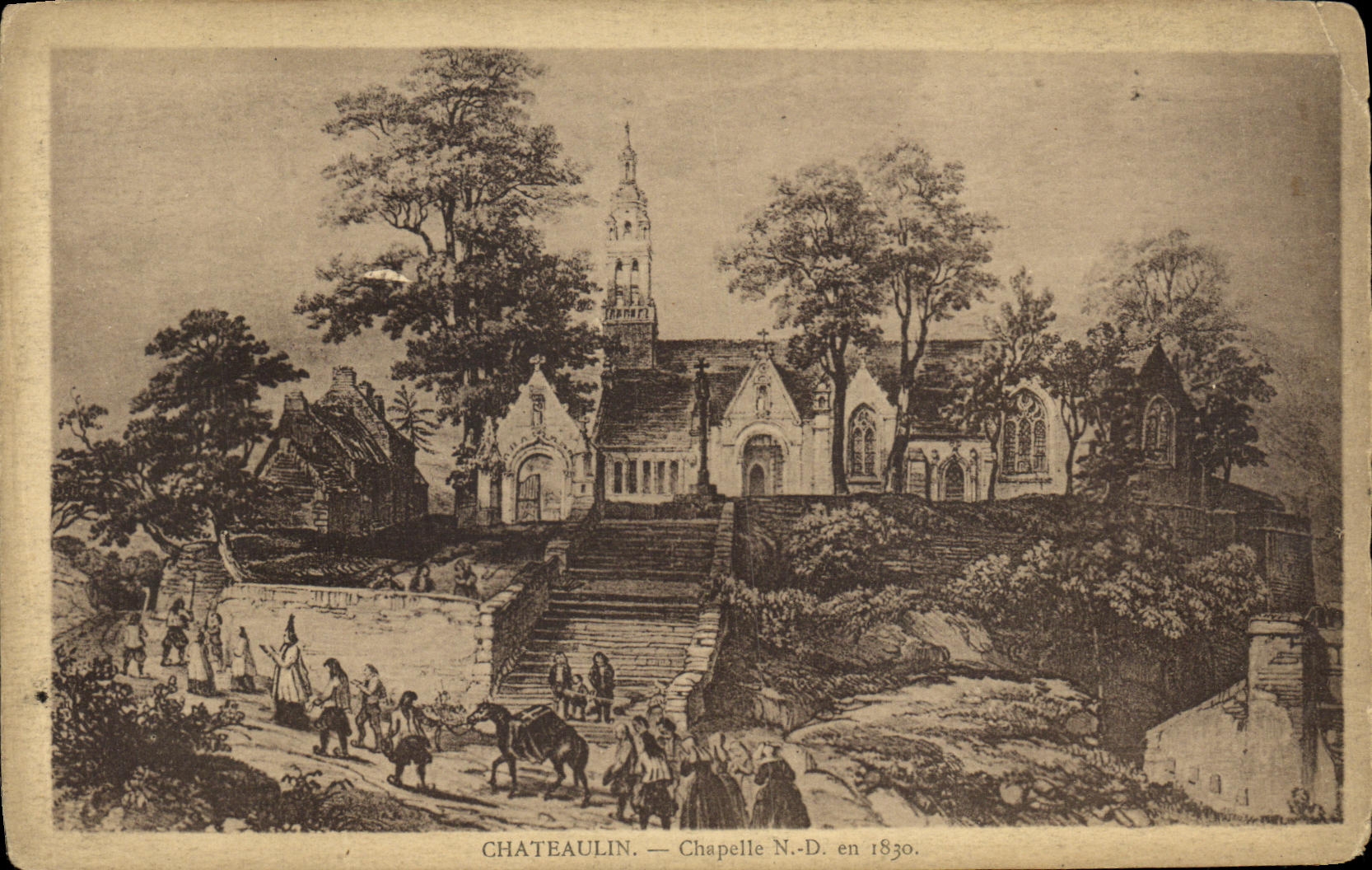 CPA Chateaulin Chapelle N D en 1830