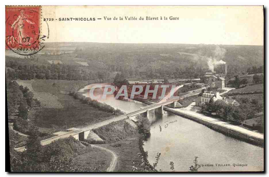 Saint-Nicolas — Vue de la Vallée du Blavet à la Gare — Édition Villard, Quimper