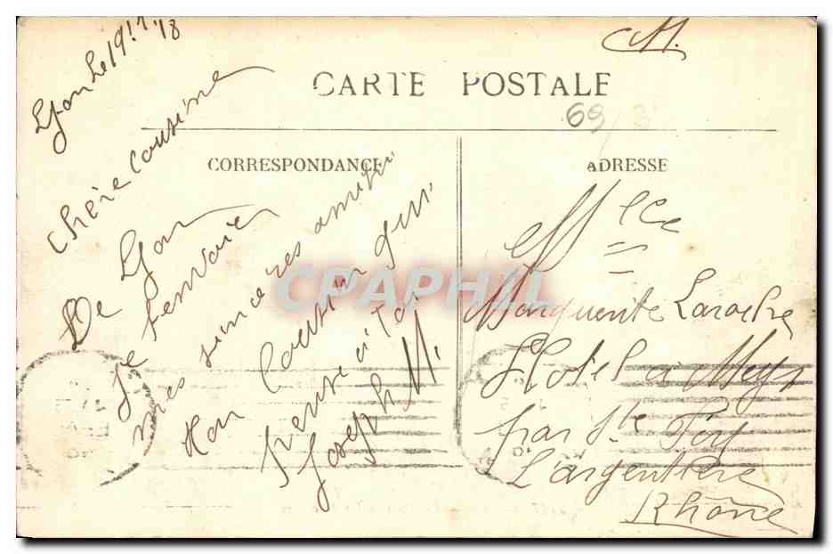 CPA Lyon Le Pont et les Facultes — Verso