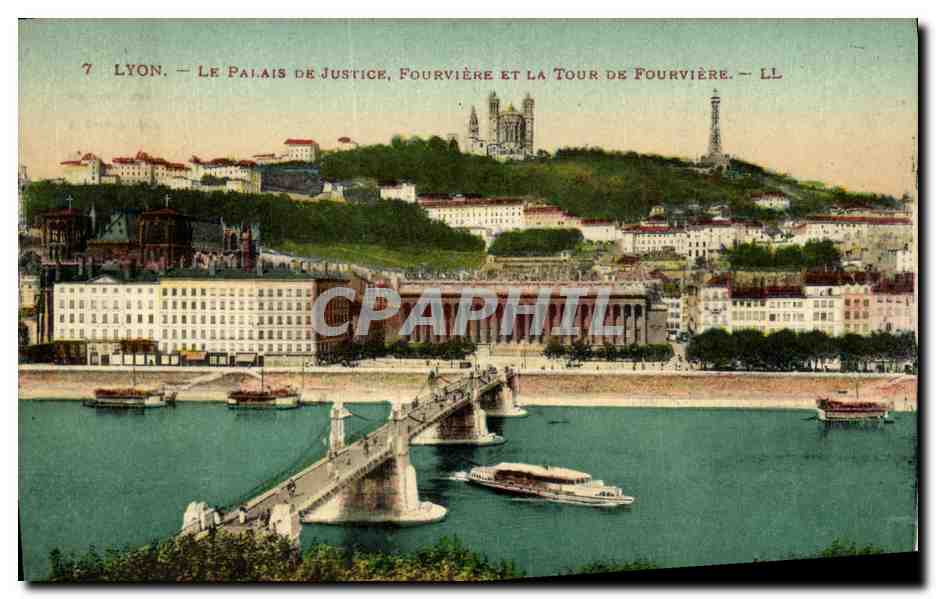 LYON — Le Palais de Justice, Fourvière et la Tour de Fourvière — LL