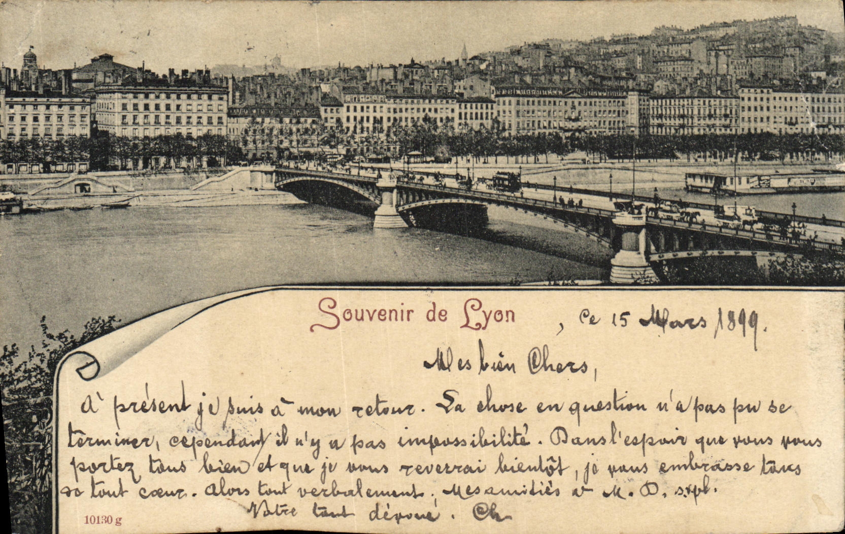 Vintage Postcard Souvenir of Lyon Card 1899