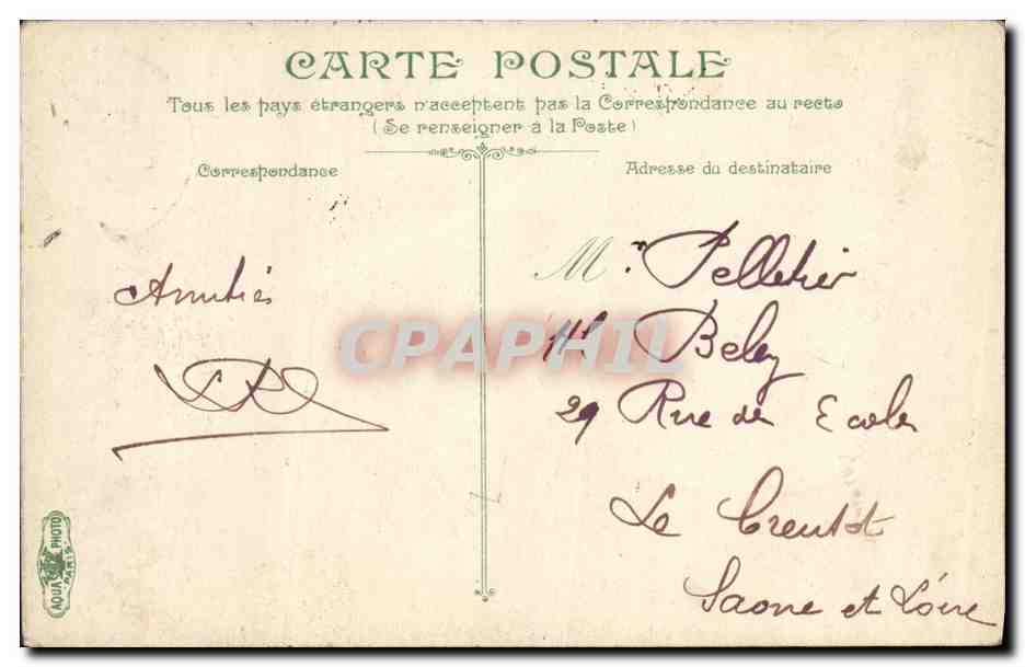 Vintage Postcard Lyon Le Pont de l Universite — Back