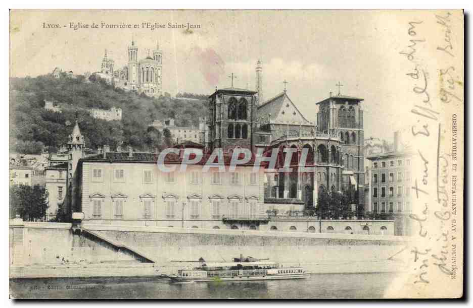 Lyons - Église de Fourvière et l'Église Saint-Jean — Éditeur : Éditions G. G. B. (n° 204)