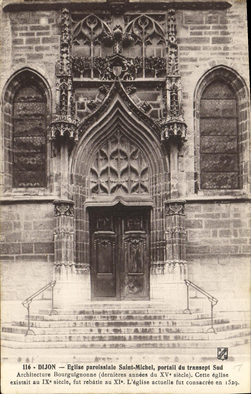 CPA Dijon Eglise paroissiale Saint Michel portail du transept Sud