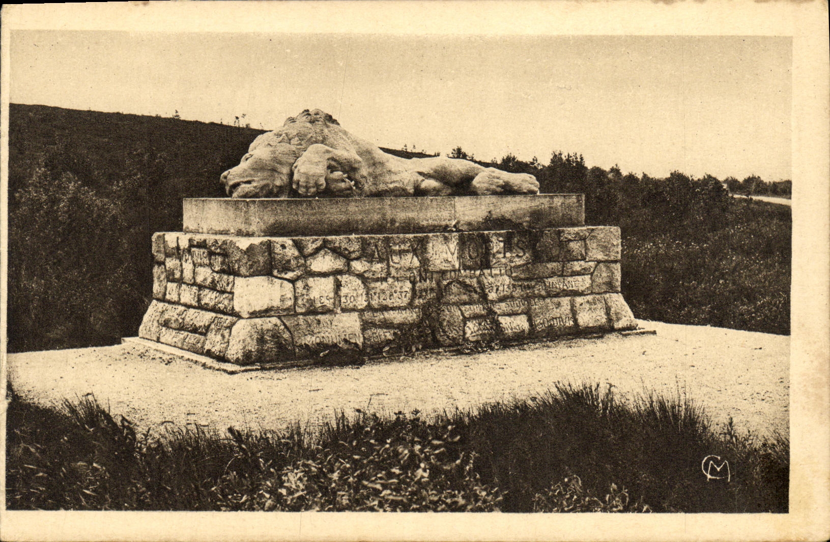 Lion de Douaumont — Monument élevé au carrefour de Sainte-Fine par l'Association de la 130e Division (Général Toulorge) — n°55