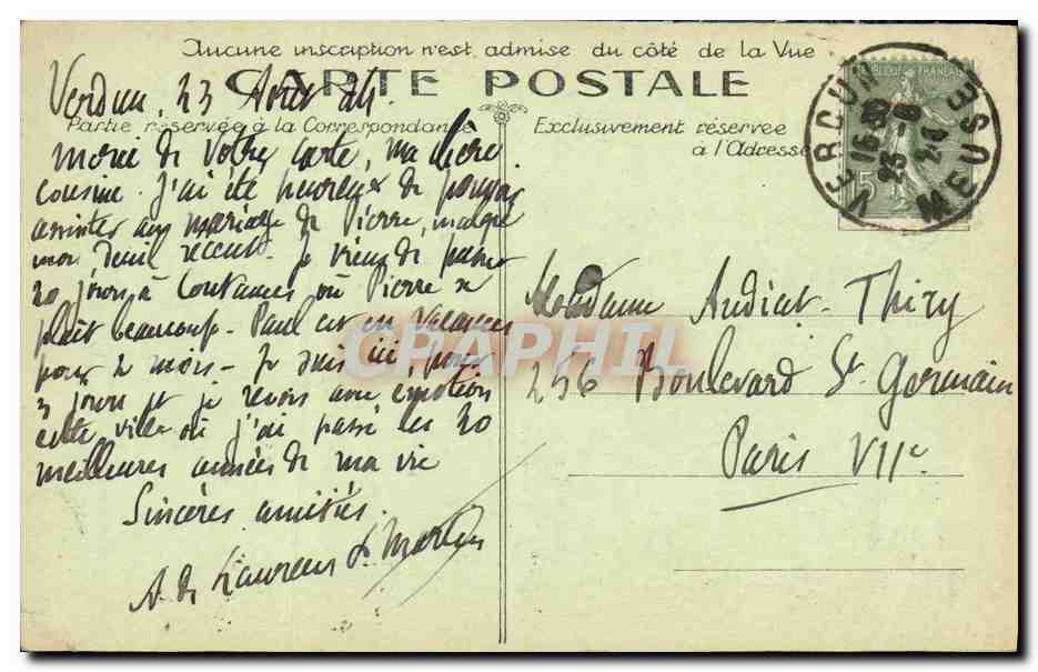 CPA Verdun Vue Panoramique Militaria — Rückseite