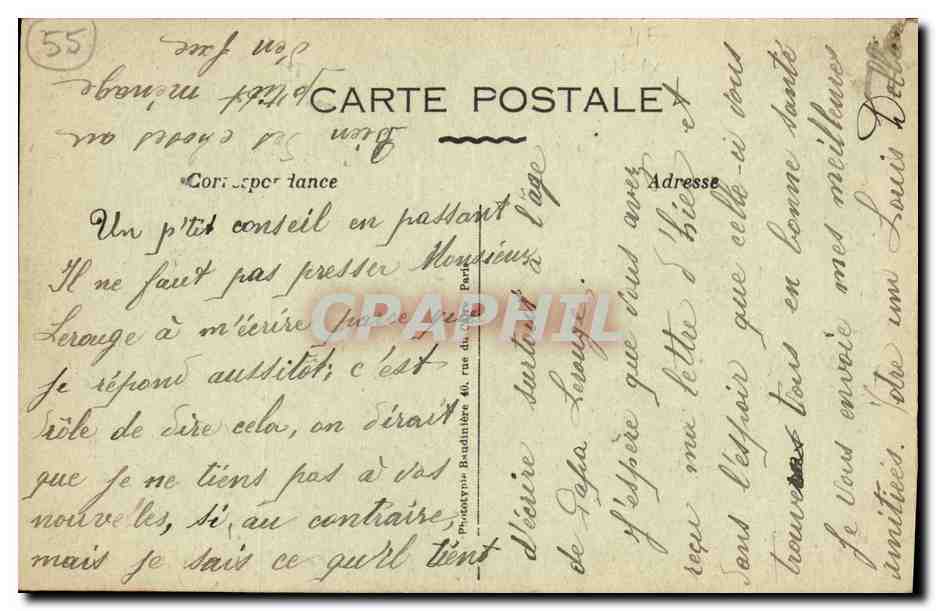Bombardierung von Verdun — Allgemeiner Blick vom Bischofspalast — Fotograf: Vue Paris — Rückseite