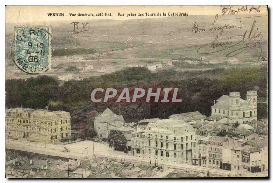 CPA Verdun Vue Generale cote Est Vue prise des Tours de la Cathedrale