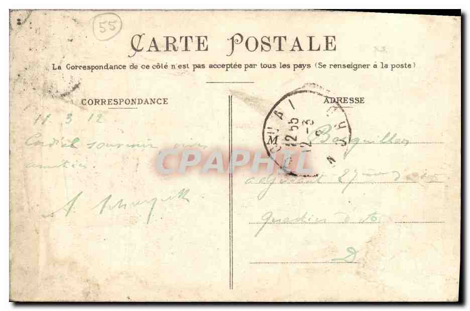 CPA Verdun Le Pont Neuf et le Chemin de Halage pecheur  — Rückseite