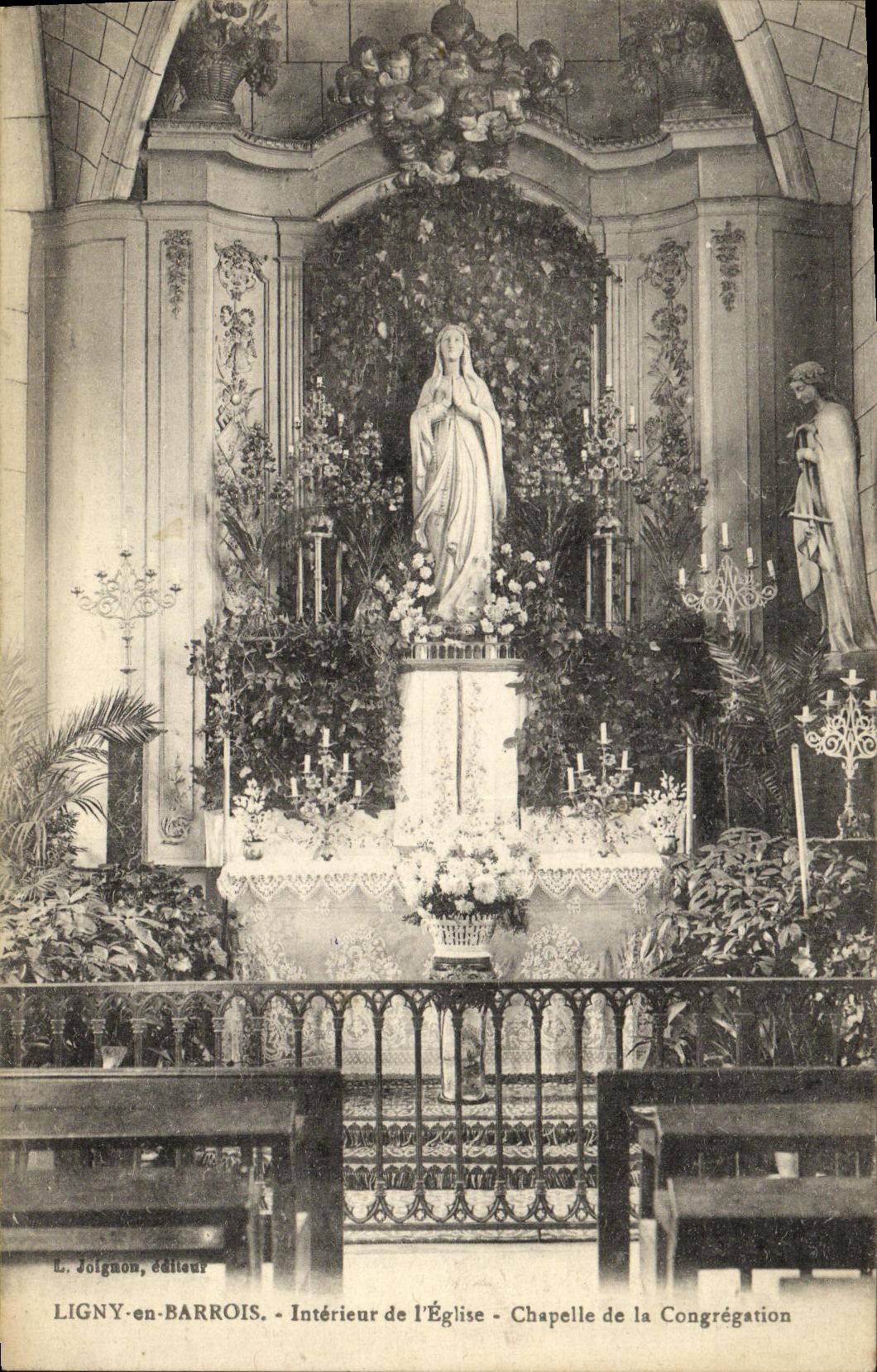 CPA Ligny en Barrois Interieur de l Eglise Chapelle de la Congregation