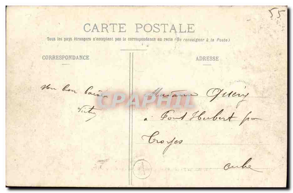CPA Bar Le Duc Jeand Heurs Le Chateau vu de la Cascade — Rückseite