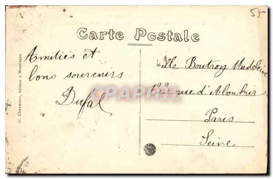 CPA Commentry Vue Generale des Usines Vue Generale de la Ville — Rückseite