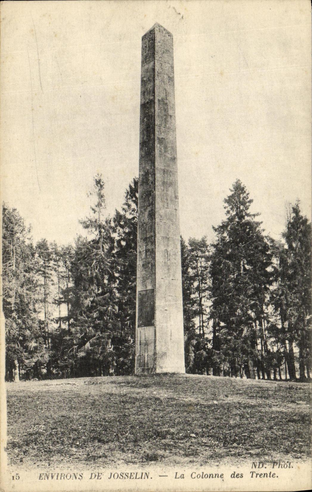 Environ de Josselin — La Colonne des Trente — ND. Phot. n°15