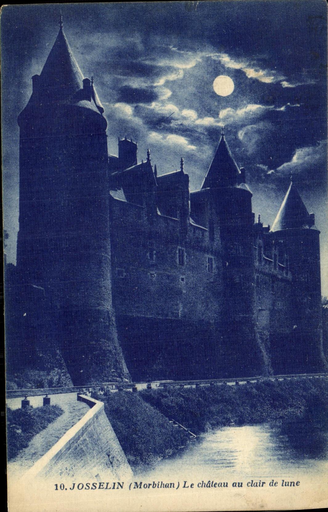 JosSELIN (Morbihan) — Le château au clair de lune — J. Nodais, Nantes, n°10