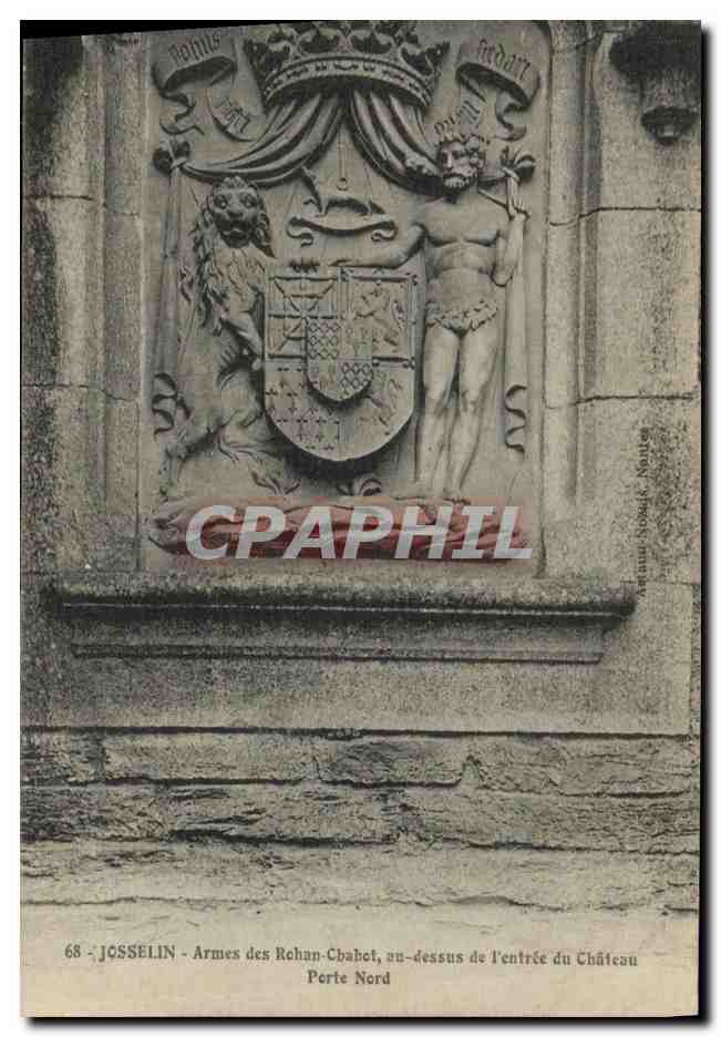 Josselin - Armes des Rohan-Chabot, au-dessus de l'entrée du Château Porte Nord