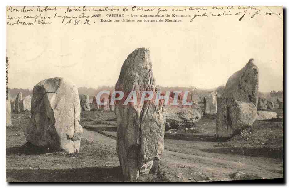 Carnac — Les alignements de Kermario — Étude des différentes formes de Menhirs