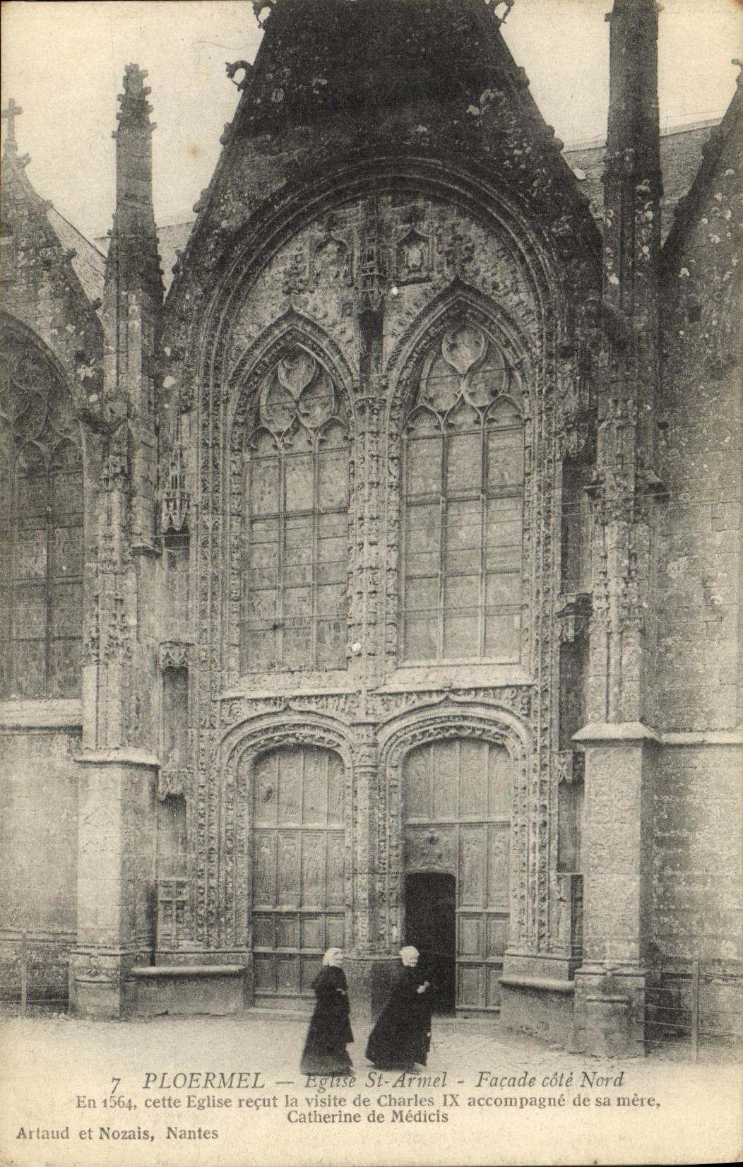 Ploermel — Église St-Armel — Façade côté Nord — Artaud et Nozais, Nantes