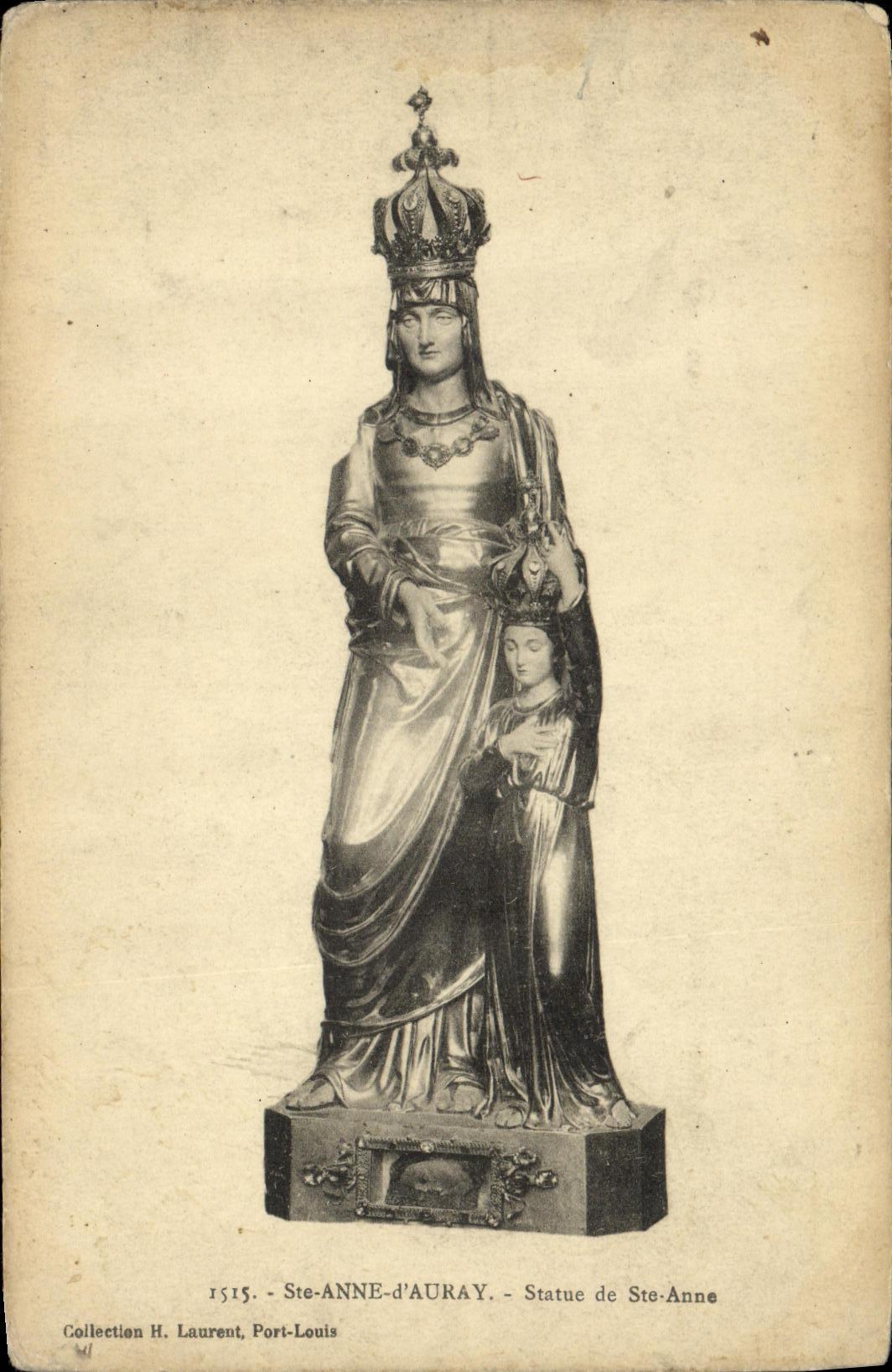 Statue de Ste-Anne d'Auray — Collection H. Laurent, Port-Louis — n° 1515
