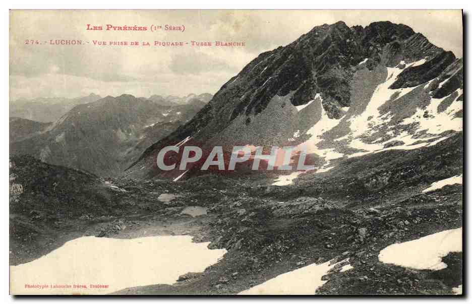 Les Pyrénées (1ère Série) — Vue prise de la Piquade - Tousse Blanche — Phototypie Labauche Frères, Toulouse