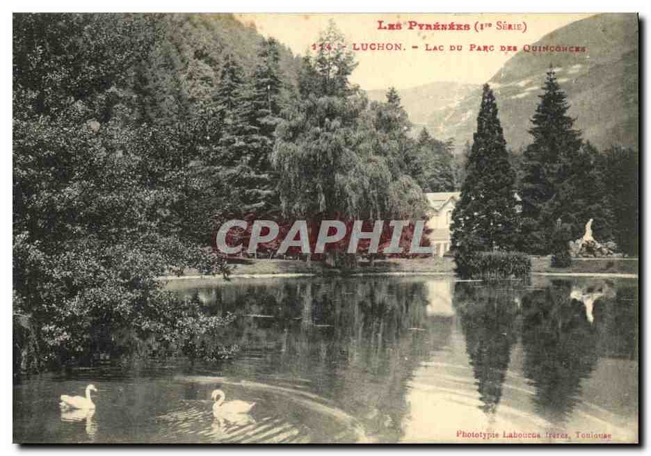 Luchon - Lac du Parc des Quinconces — Les Pyrénées (1ère Série) — Phototypie Laboucga, Toulouse